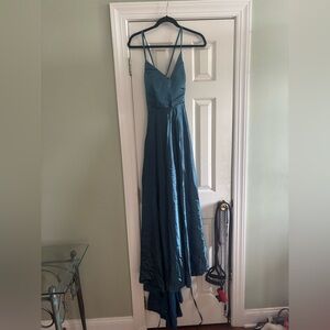 Chic Teal High-Low Dress